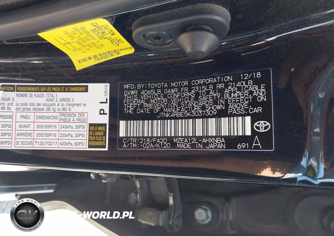 2019 Toyota Corolla Se VIN:JTNK4RBE5K3037309 - 9