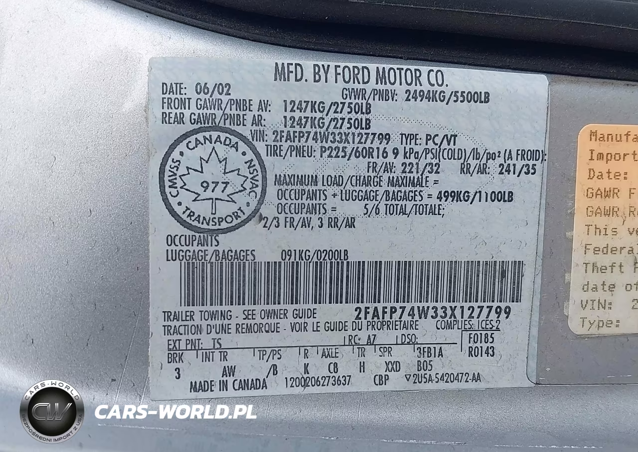 2003 Ford Crown Victoria Lx VIN:2FAFP74W33X127799 - 9