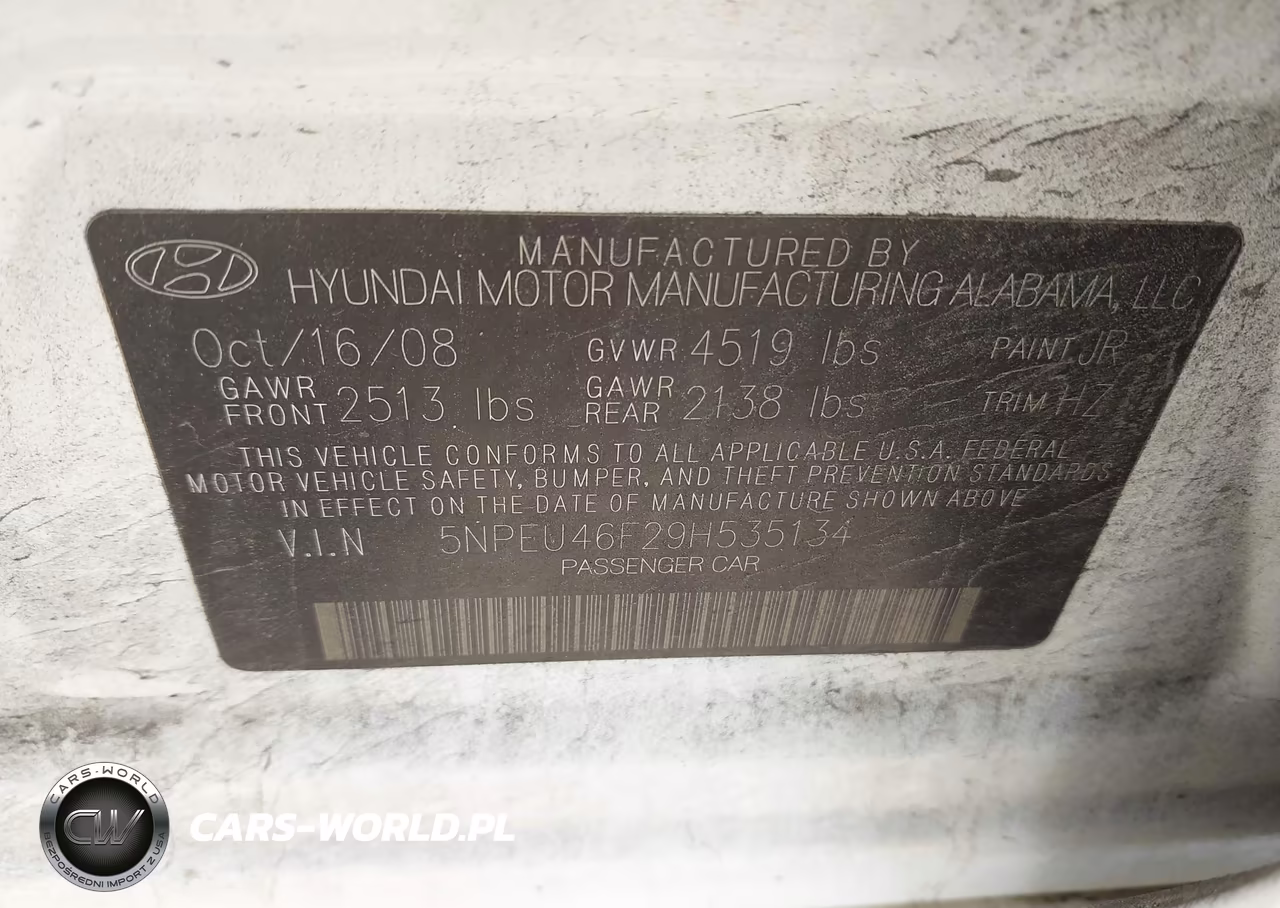 2009 Hyundai Sonata Limited V6 VIN:5NPEU46F29H535134 - 9
