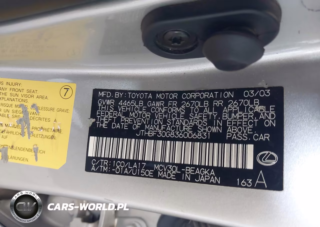 2003 Lexus Es 300 VIN:JTHBF30G836006831 - 9