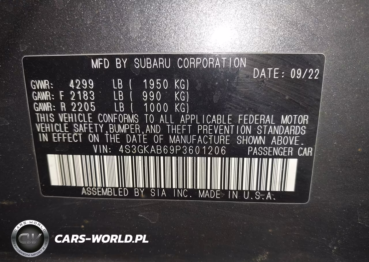 2023 Subaru Impreza Base VIN:4S3GKAB69P3601206 - 9
