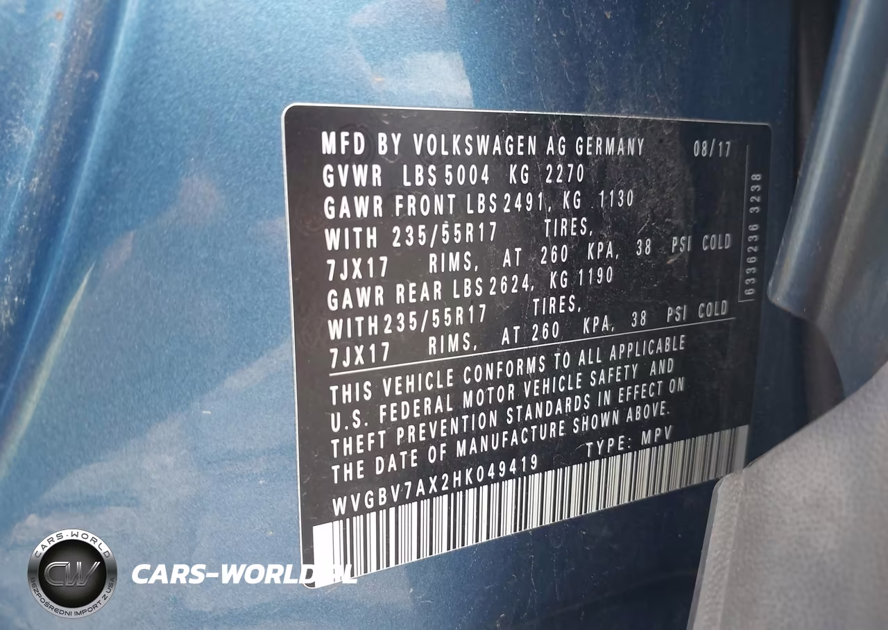2017 Volkswagen Tiguan 2.0T-2.0T S VIN:WVGBV7AX2HK049419 - 9