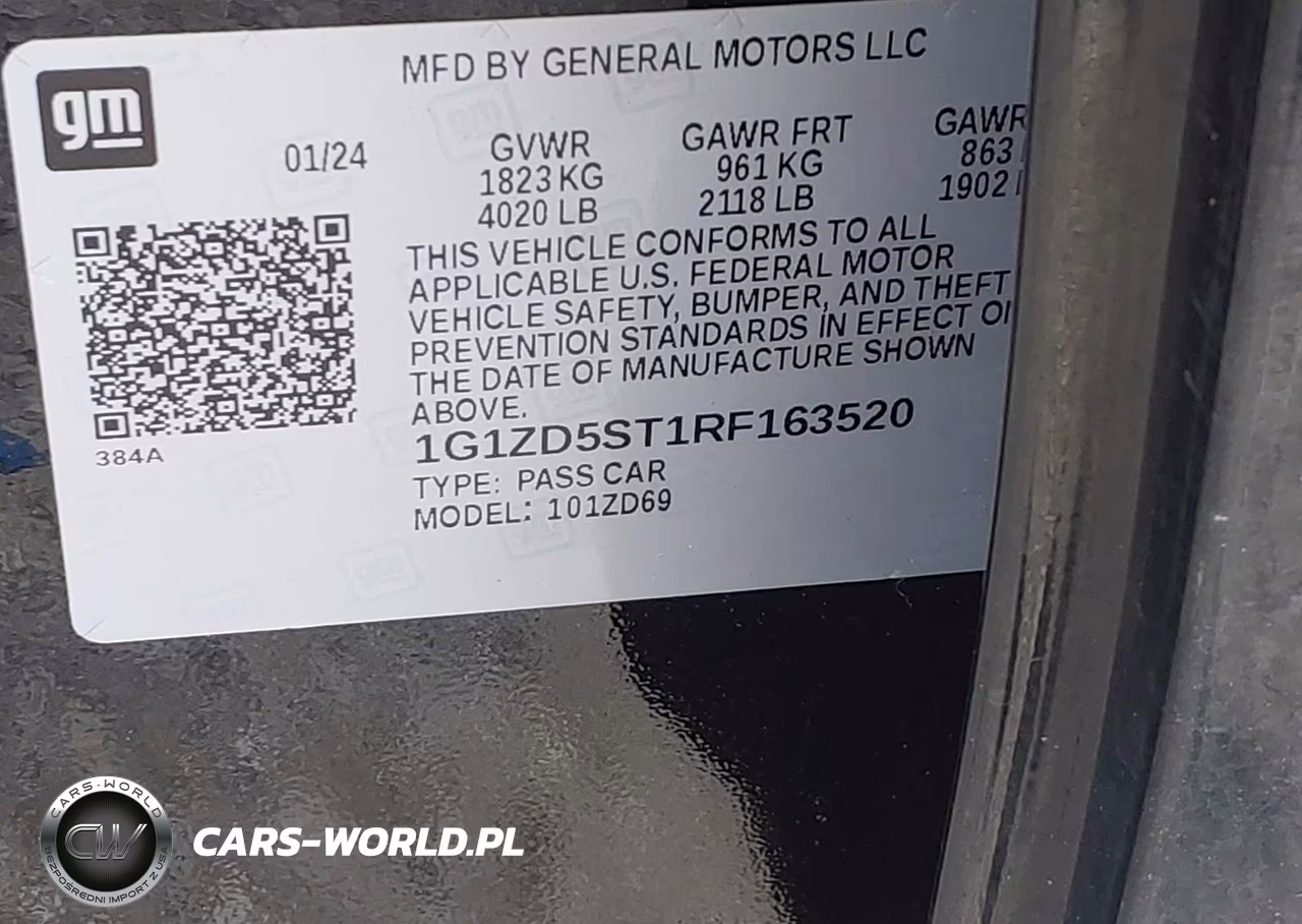 2024 Chevrolet Malibu Fwd 1Lt VIN:1G1ZD5ST1RF163520 - 9
