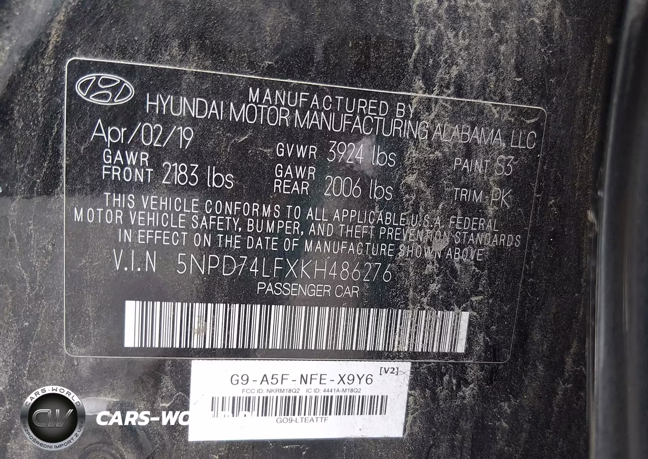 2019 Hyundai Elantra Se VIN:5NPD74LFXKH486276 - 9