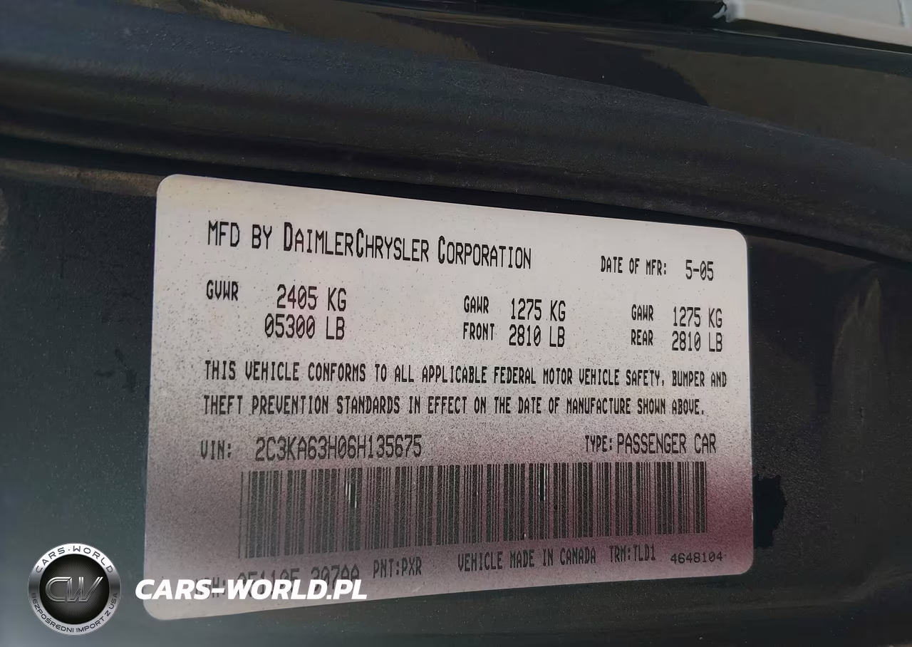2006 Chrysler 300C VIN:2C3KA63H06H135675 - 9