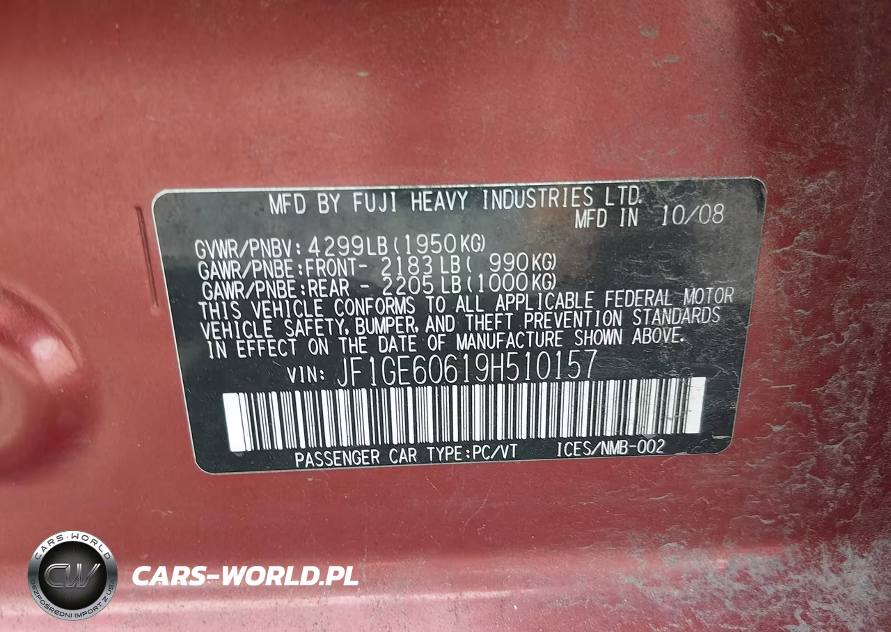 2009 Subaru Impreza 2.5I VIN:JF1GE60619H510157 - 9