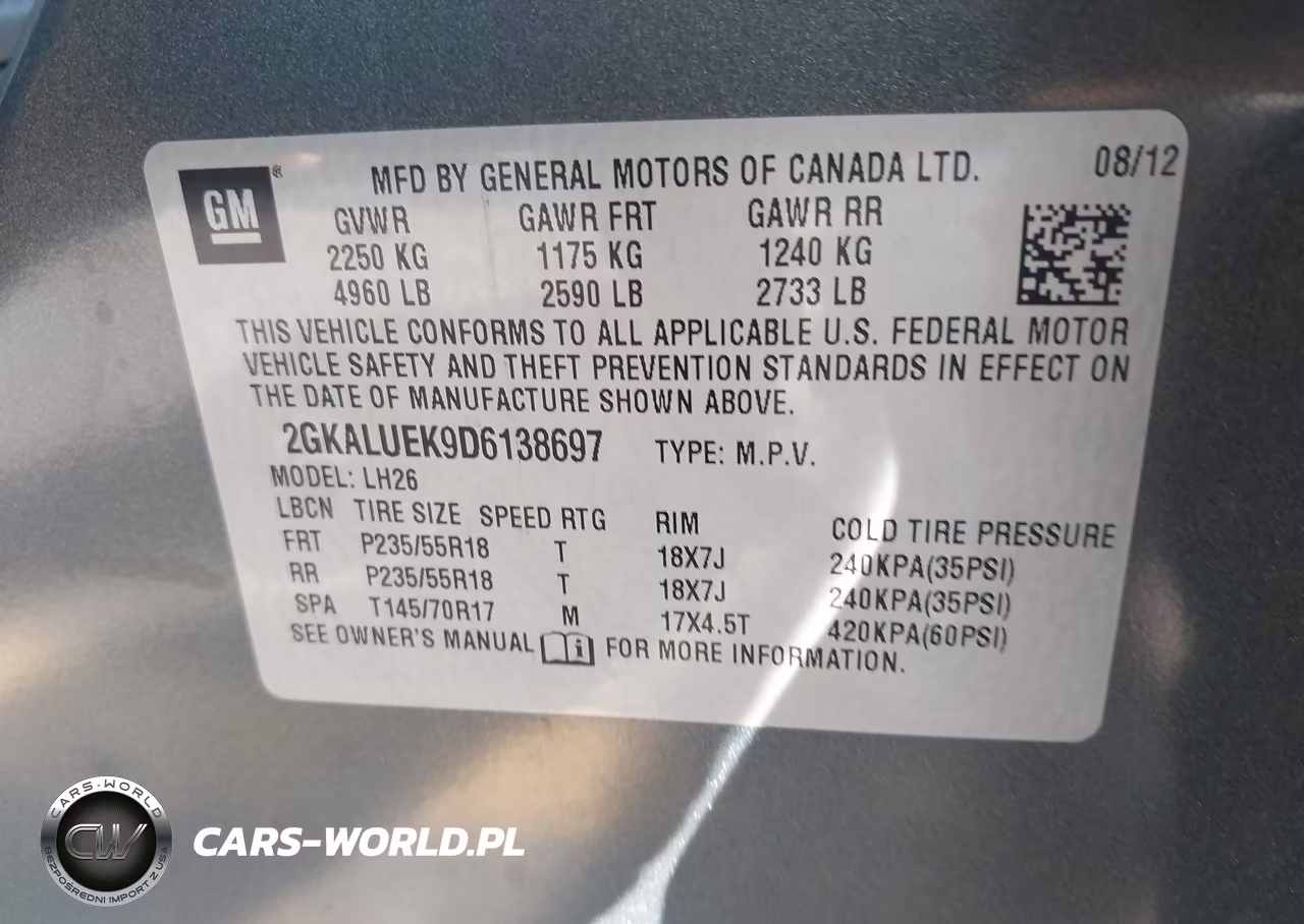 2013 GMC Terrain Slt-1 VIN:2GKALUEK9D6138697 - 9