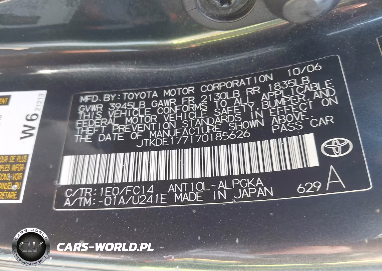 2007 Scion Tc VIN:JTKDE177170185626 - 9