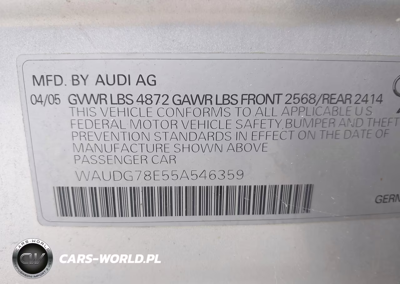 2005 Audi A4 3.2 VIN:WAUDG78E55A546359 - 9