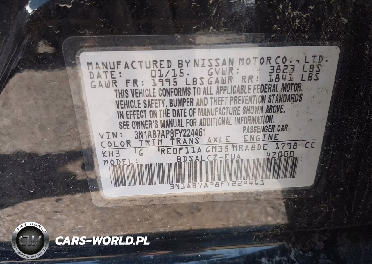 2015 Nissan Sentra S VIN:3N1AB7AP8FY224461 - 9
