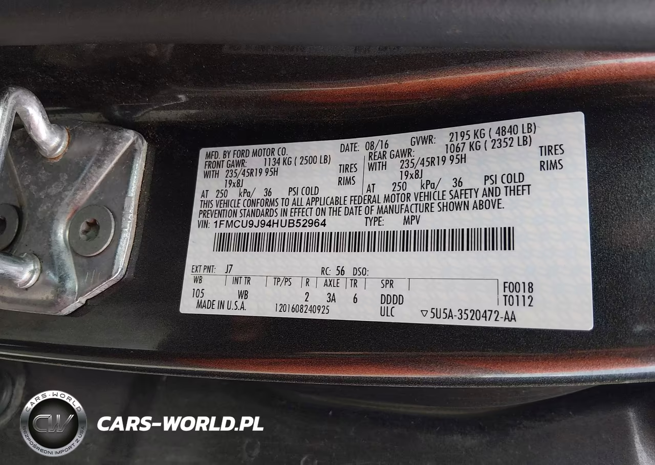 2017 Ford Escape Titanium VIN:1FMCU9J94HUB52964 - 9
