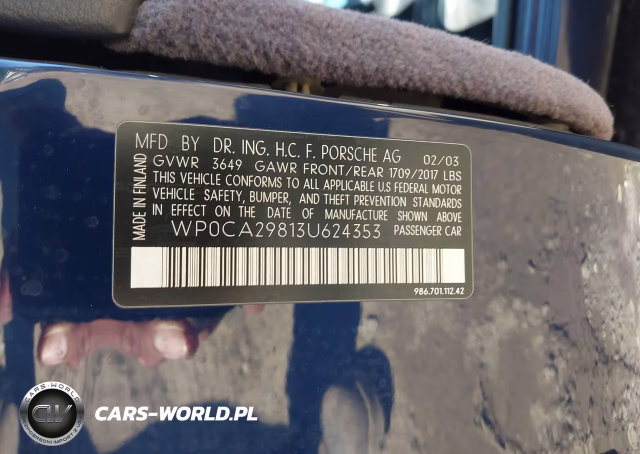 2003 Porsche Boxster VIN:WP0CA29813U624353 - 9