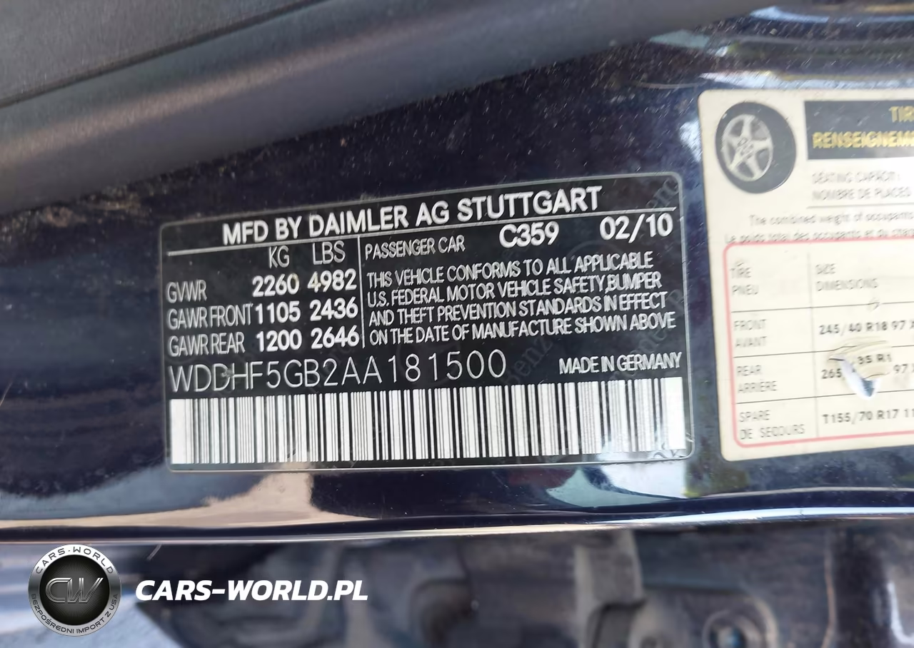2010 Mercedes-Benz E 350 VIN:WDDHF5GB2AA181500 - 9