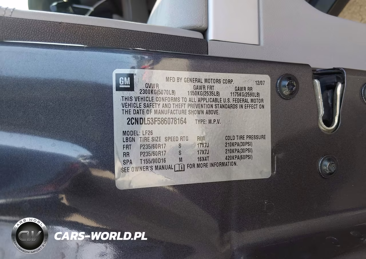 2008 Chevrolet Equinox Lt VIN:2CNDL53F586078164 - 9