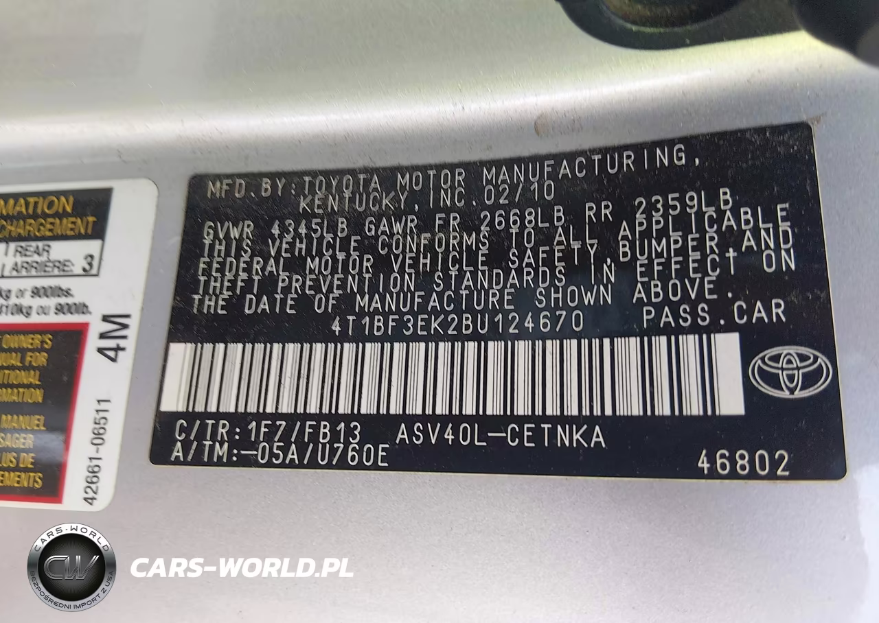 2011 Toyota Camry Le VIN:4T1BF3EK2BU124670 - 9