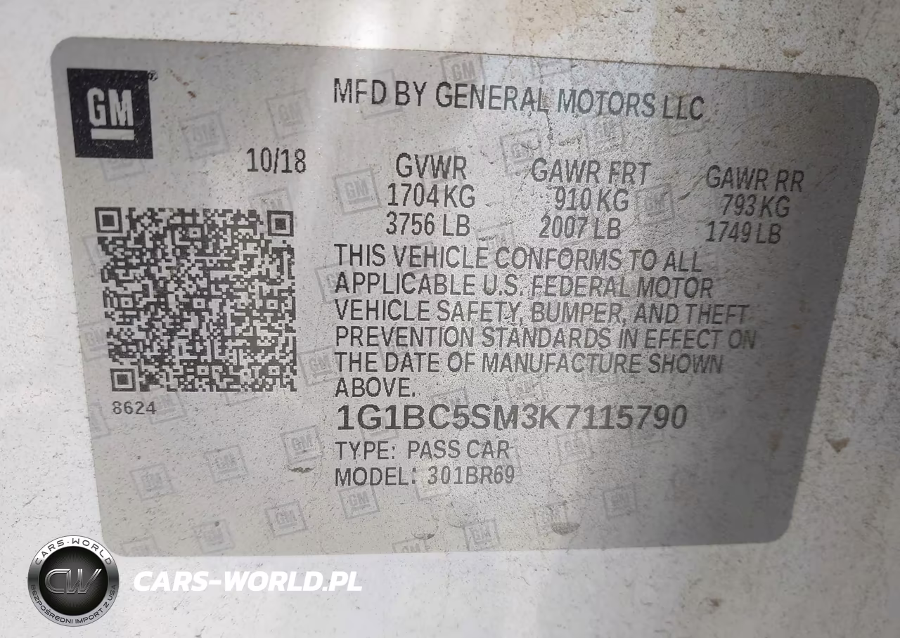 2019 Chevrolet Cruze Ls VIN:1G1BC5SM3K7115790 - 9