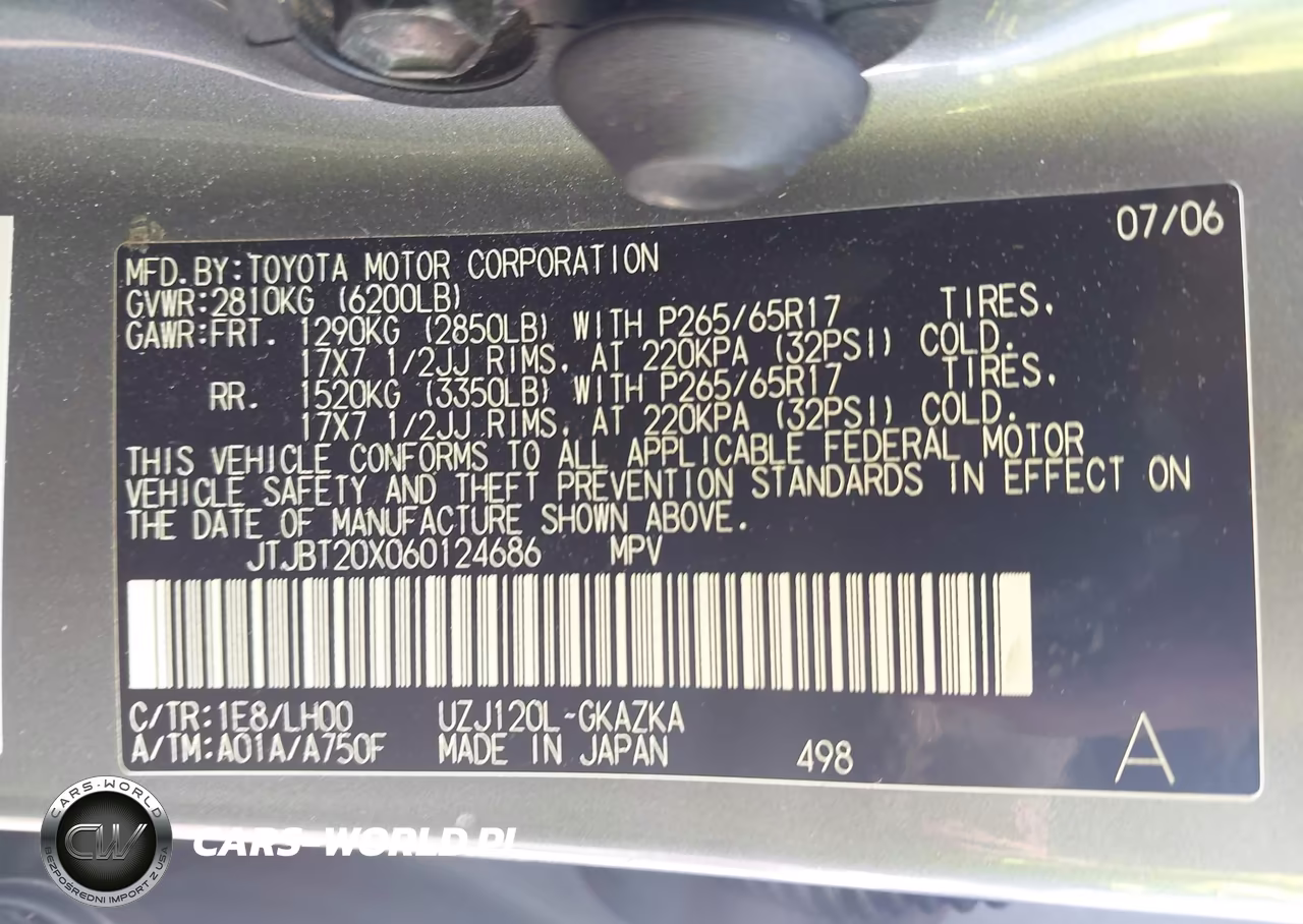 2006 Lexus Gx 470 VIN:JTJBT20X060124686 - 9
