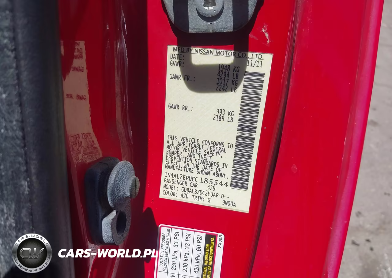 2012 Nissan Altima 2.5 S VIN:1N4AL2EP0CC185544 - 9