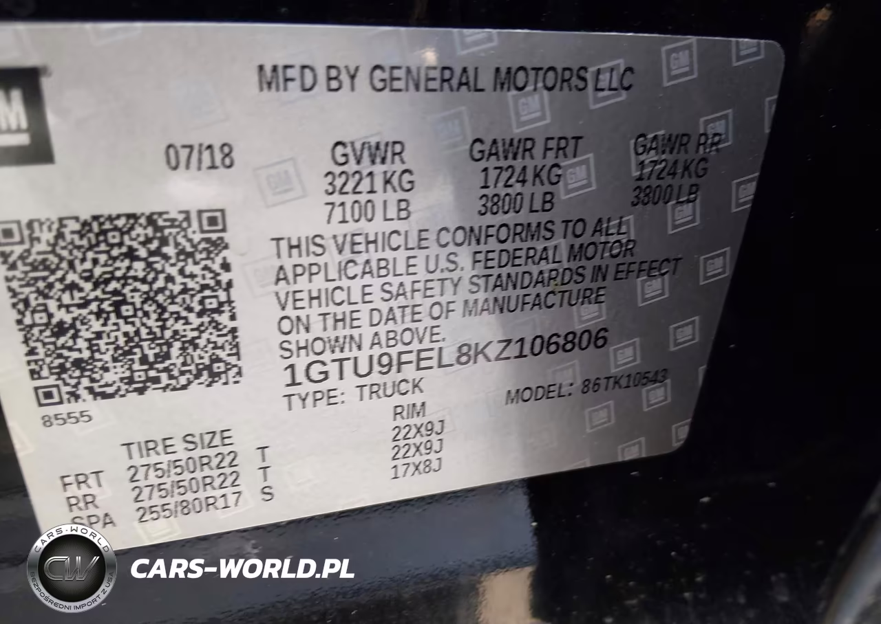 2019 GMC Sierra 1500 Denali VIN:1GTU9FEL8KZ106806 - 9
