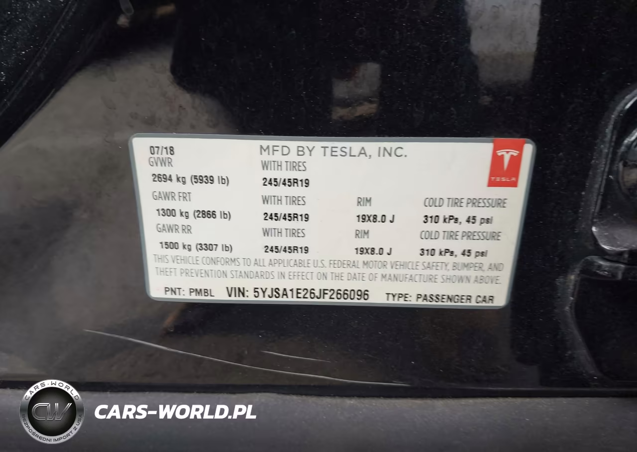 2018 Tesla Model S 100D-75D-P100D VIN:5YJSA1E26JF266096 - 9