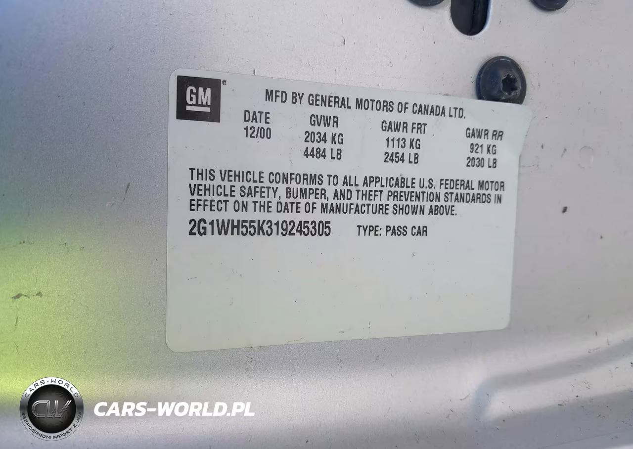 2001 Chevrolet Impala Ls VIN:2G1WH55K319245305 - 9