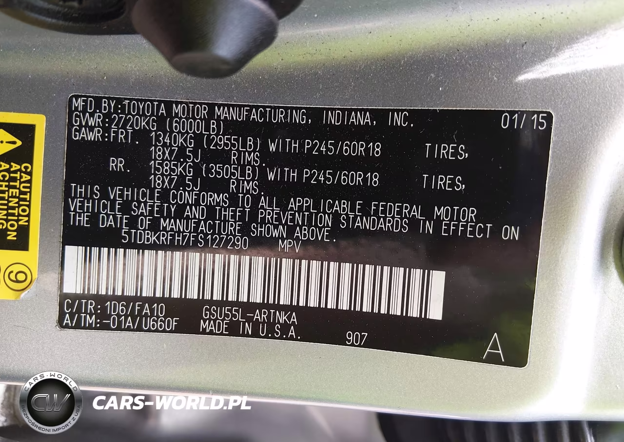 2015 Toyota Highlander Le Plus V6 VIN:5TDBKRFH7FS127290 - 9