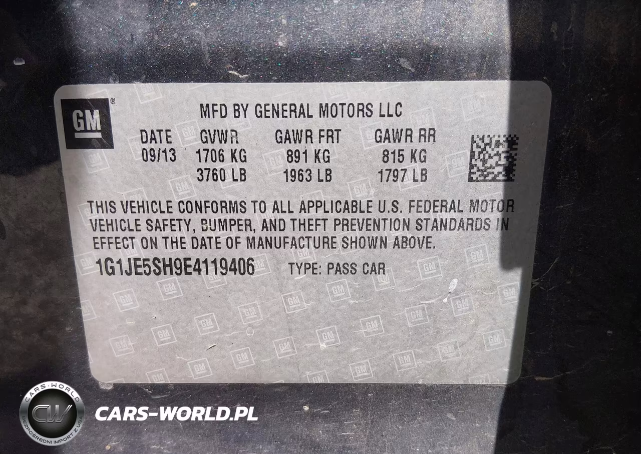 2014 Chevrolet Sonic Ltz Auto VIN:1G1JE5SH9E4119406 - 9