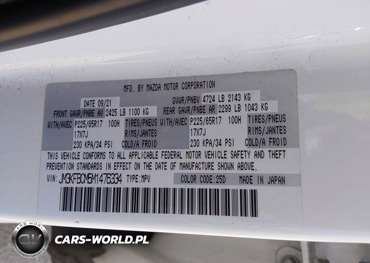 2021 Mazda Cx-5 Touring VIN:JM3KFBCM5M1476334 - 9