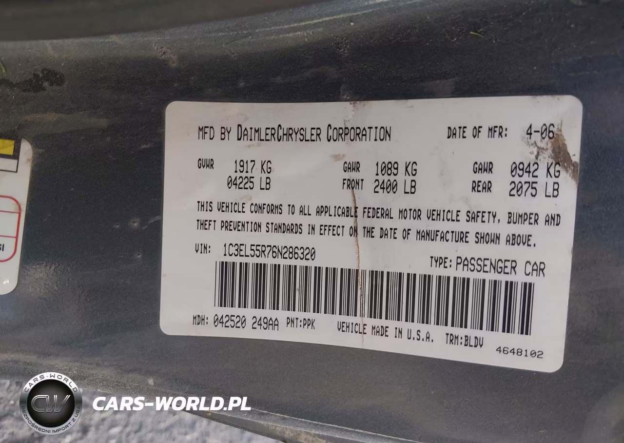2006 Chrysler Sebring Touring VIN:1C3EL55R76N286320 - 9