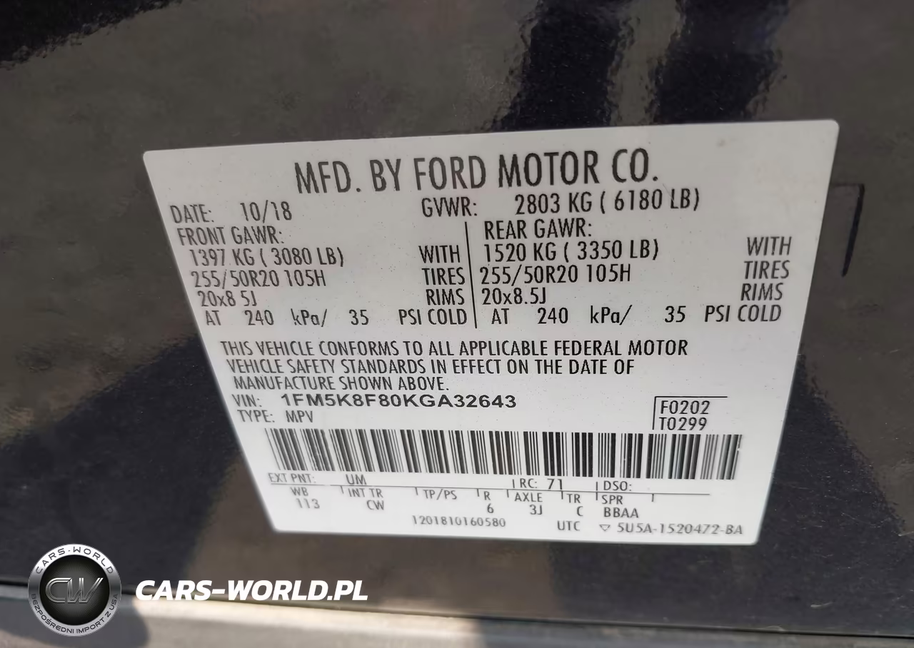 2019 Ford Explorer Limited VIN:1FM5K8F80KGA32643 - 9