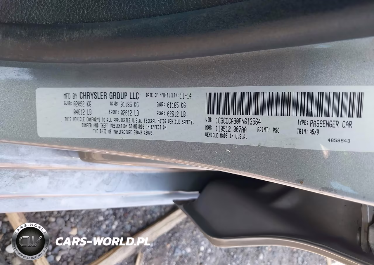 2015 Chrysler 200 Limited VIN:1C3CCCAB0FN613564 - 9