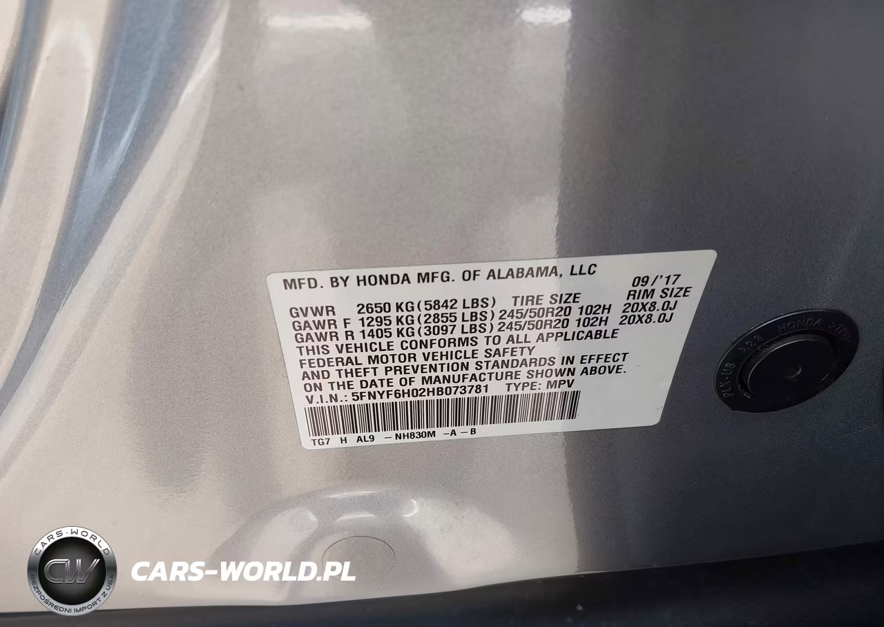 2017 Honda Pilot Elite VIN:5FNYF6H02HB073781 - 9