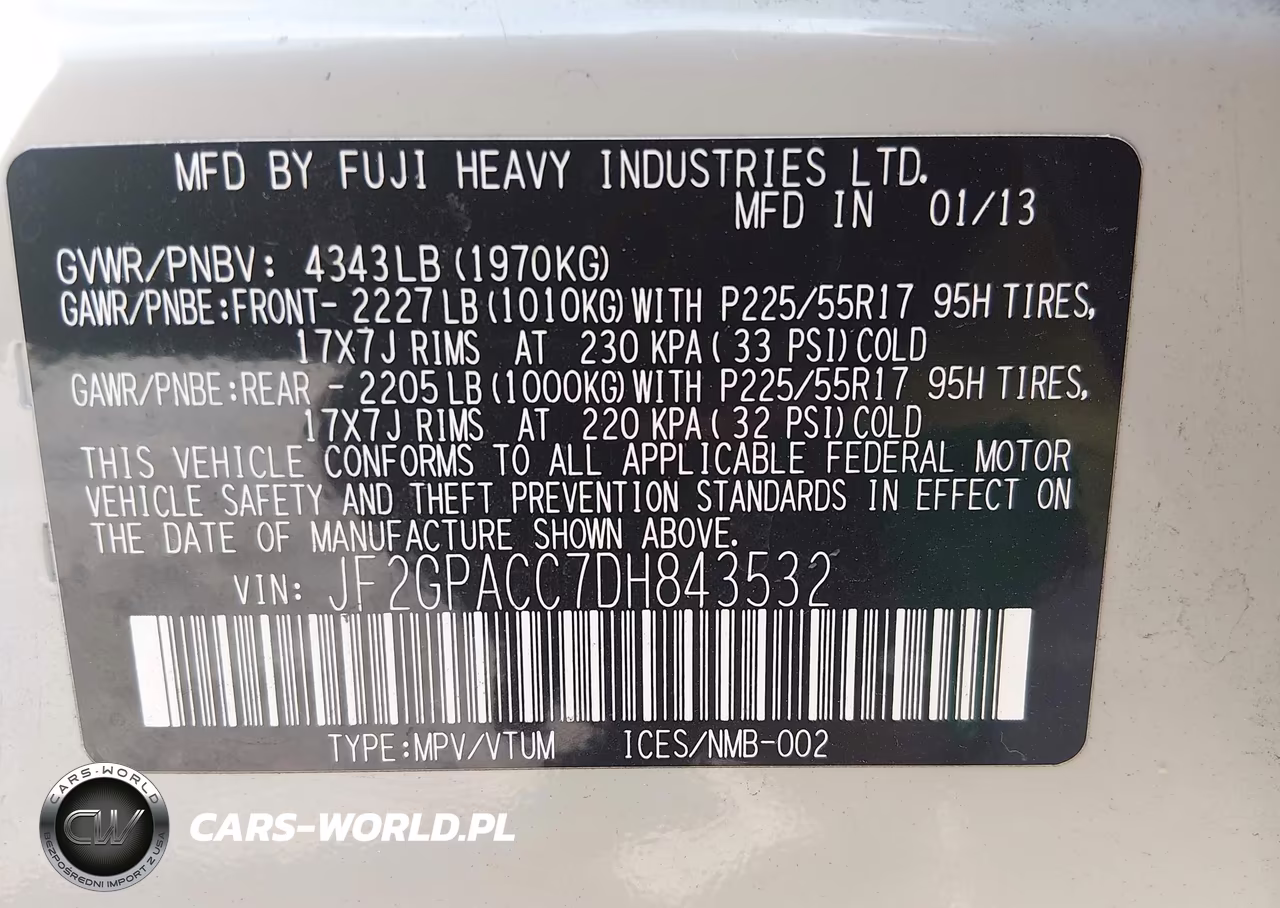 2013 Subaru Xv Crosstrek 2.0I Premium VIN:JF2GPACC7DH843532 - 9