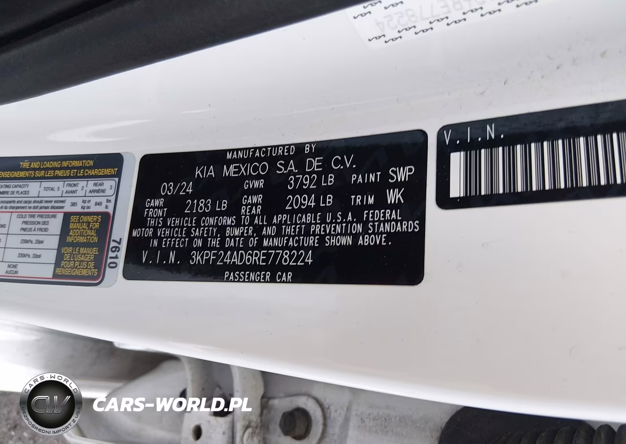 2024 Kia Forte Lxs VIN:3KPF24AD6RE778224 - 9