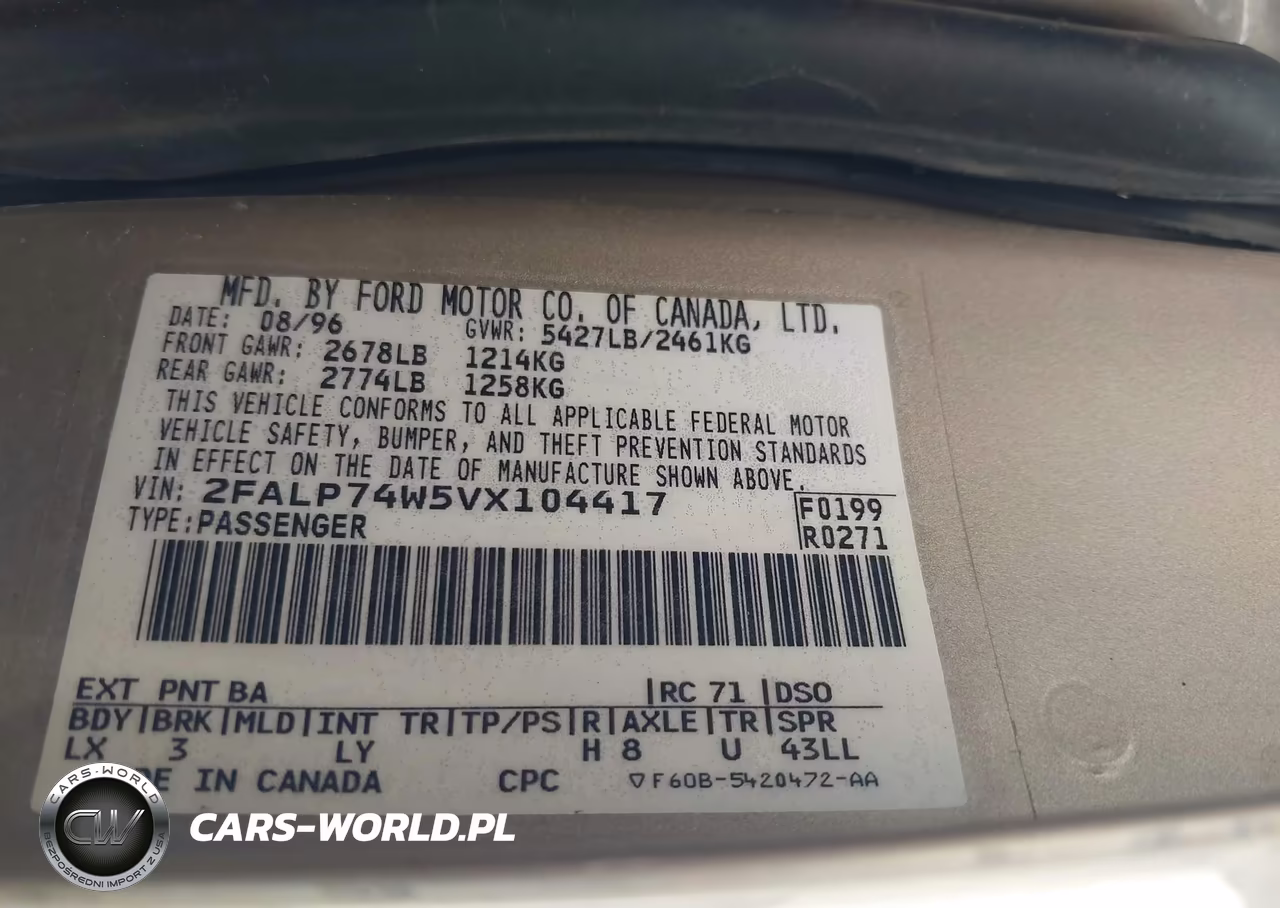 1997 Ford Crown Victoria Lx VIN:2FALP74W5VX104417 - 9