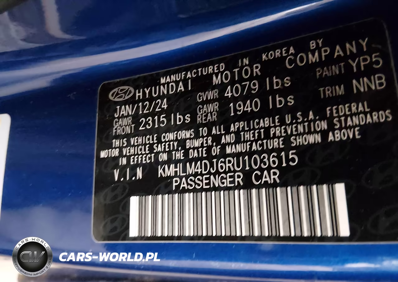 2024 Hyundai Elantra Hybrid Blue VIN:KMHLM4DJ6RU103615 - 9