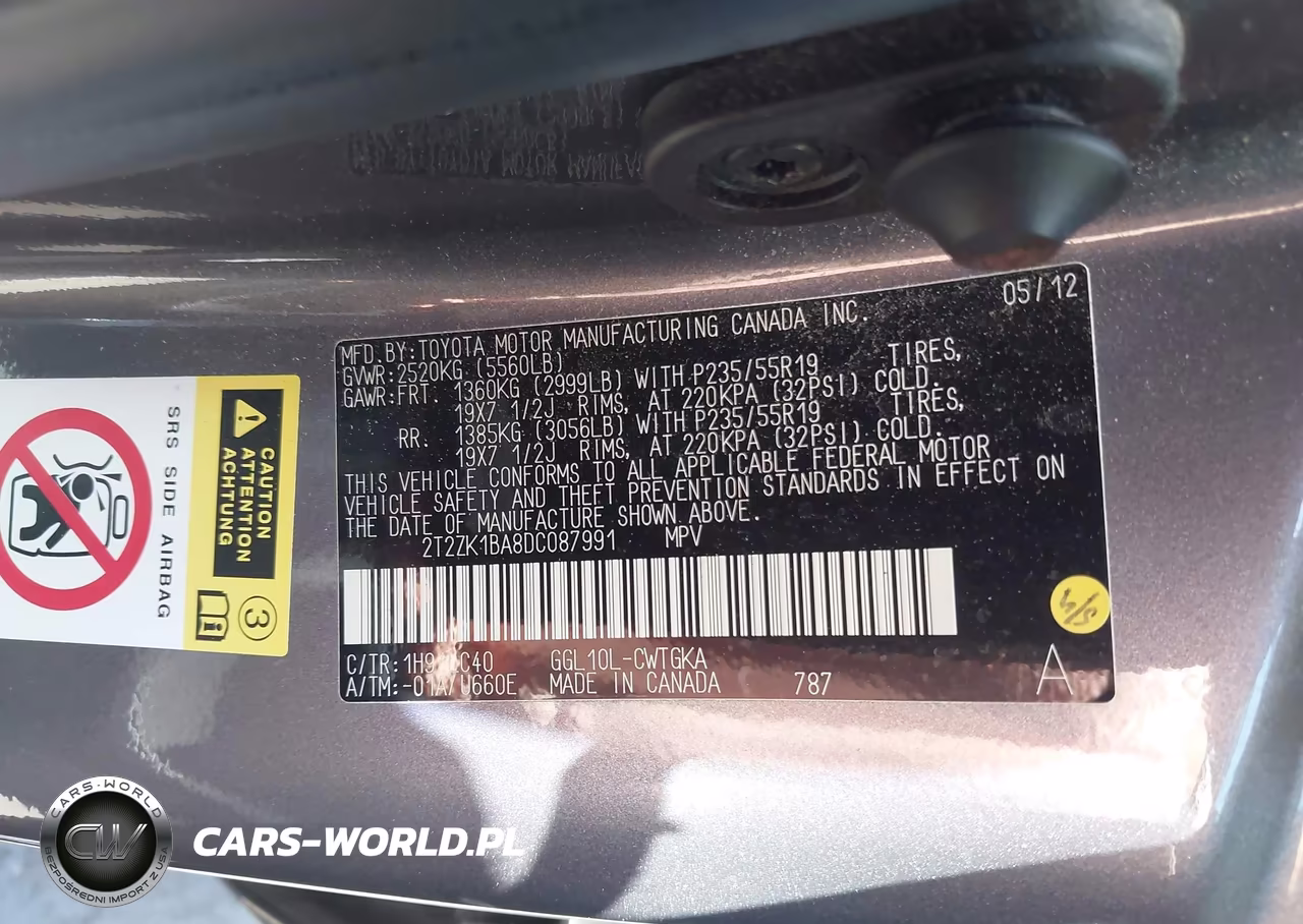 2013 Lexus Rx 350 VIN:2T2ZK1BA8DC087991 - 9