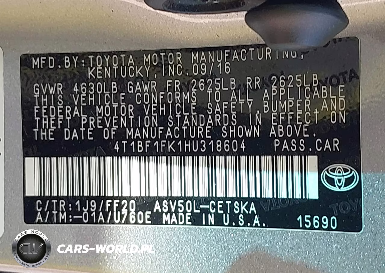 2017 Toyota Camry Se VIN:4T1BF1FK1HU318604 - 9