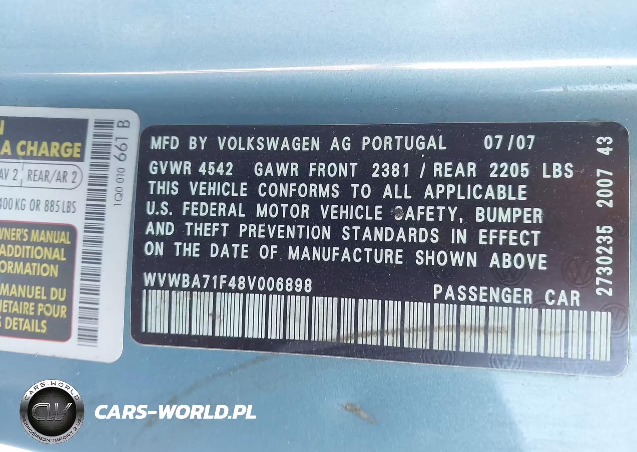 2008 Volkswagen Eos Komfort-Turbo VIN:WVWBA71F48V006898 - 9