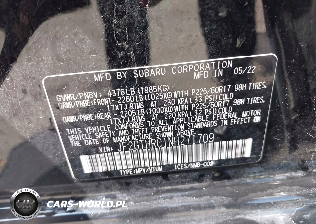 2022 Subaru Crosstrek Sport VIN:JF2GTHRC1NH271709 - 9