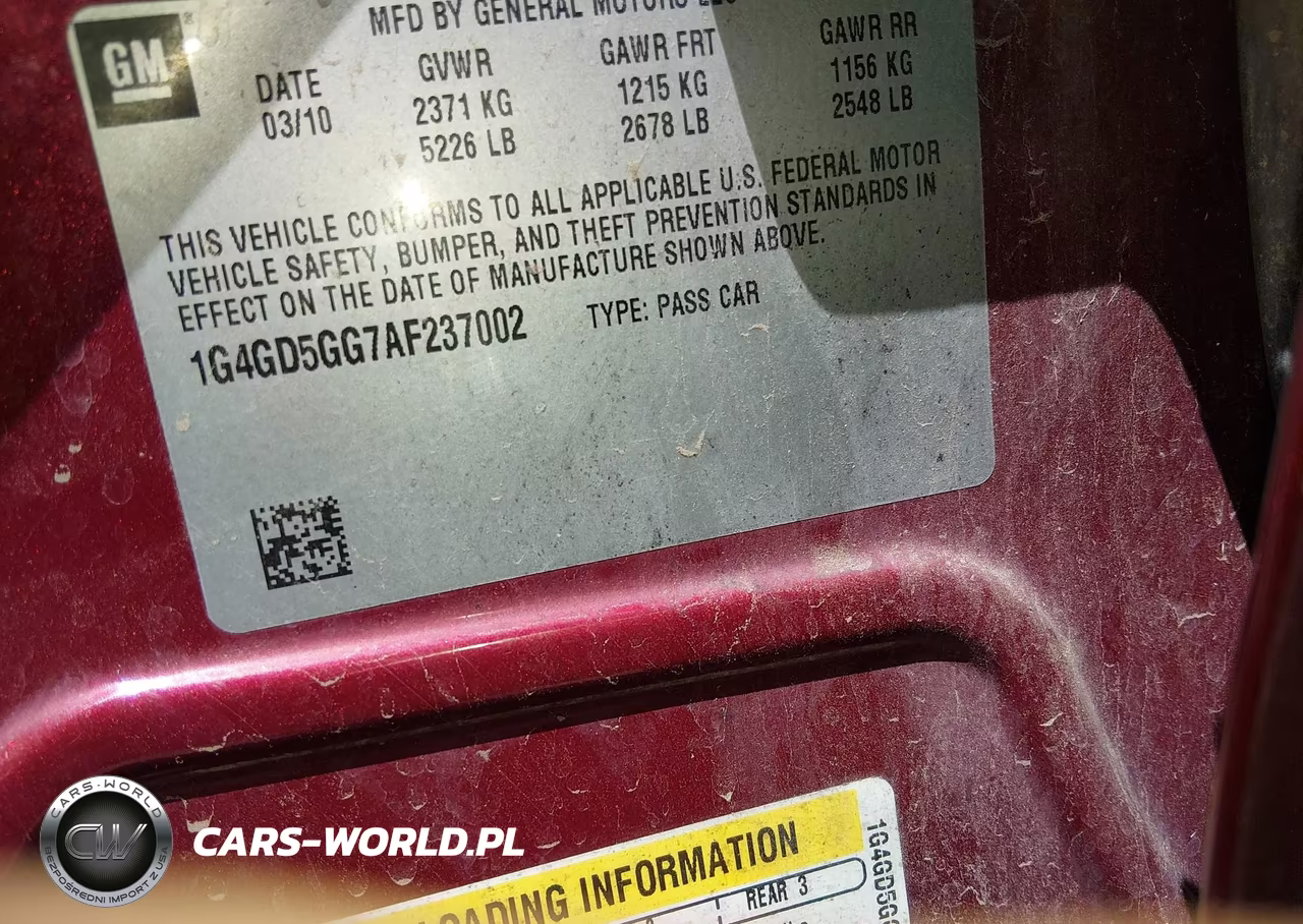 2010 Buick Lacrosse Cxl VIN:1G4GD5GG7AF237002 - 9