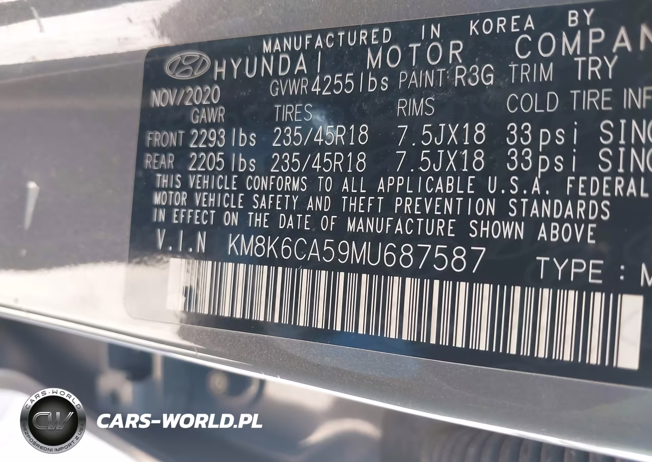 2021 Hyundai Kona Night VIN:KM8K6CA59MU687587 - 9