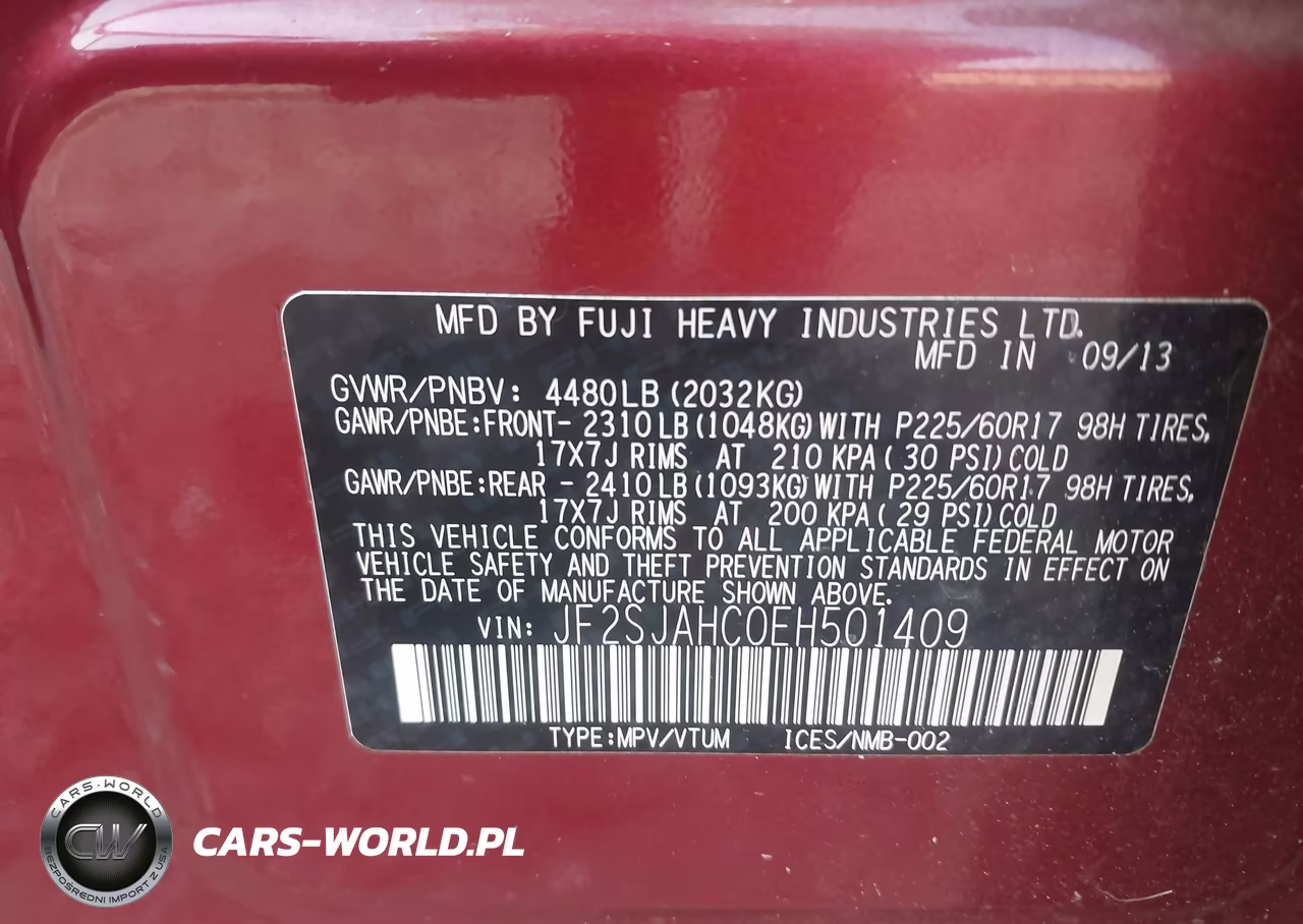 2014 Subaru Forester 2.5I Limited VIN:JF2SJAHC0EH501409 - 9