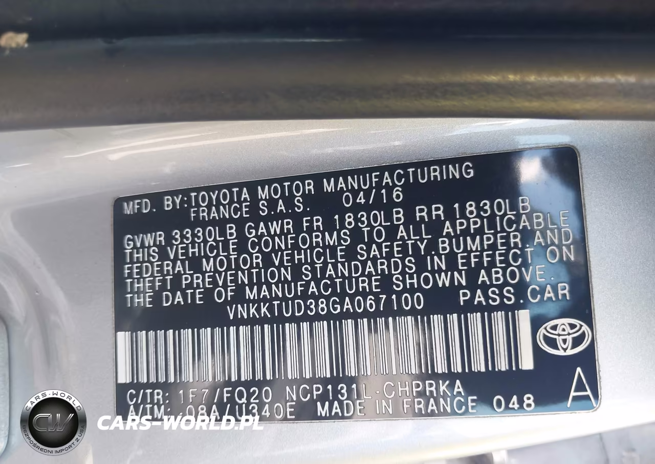 2016 Toyota Yaris L VIN:VNKKTUD38GA067100 - 9