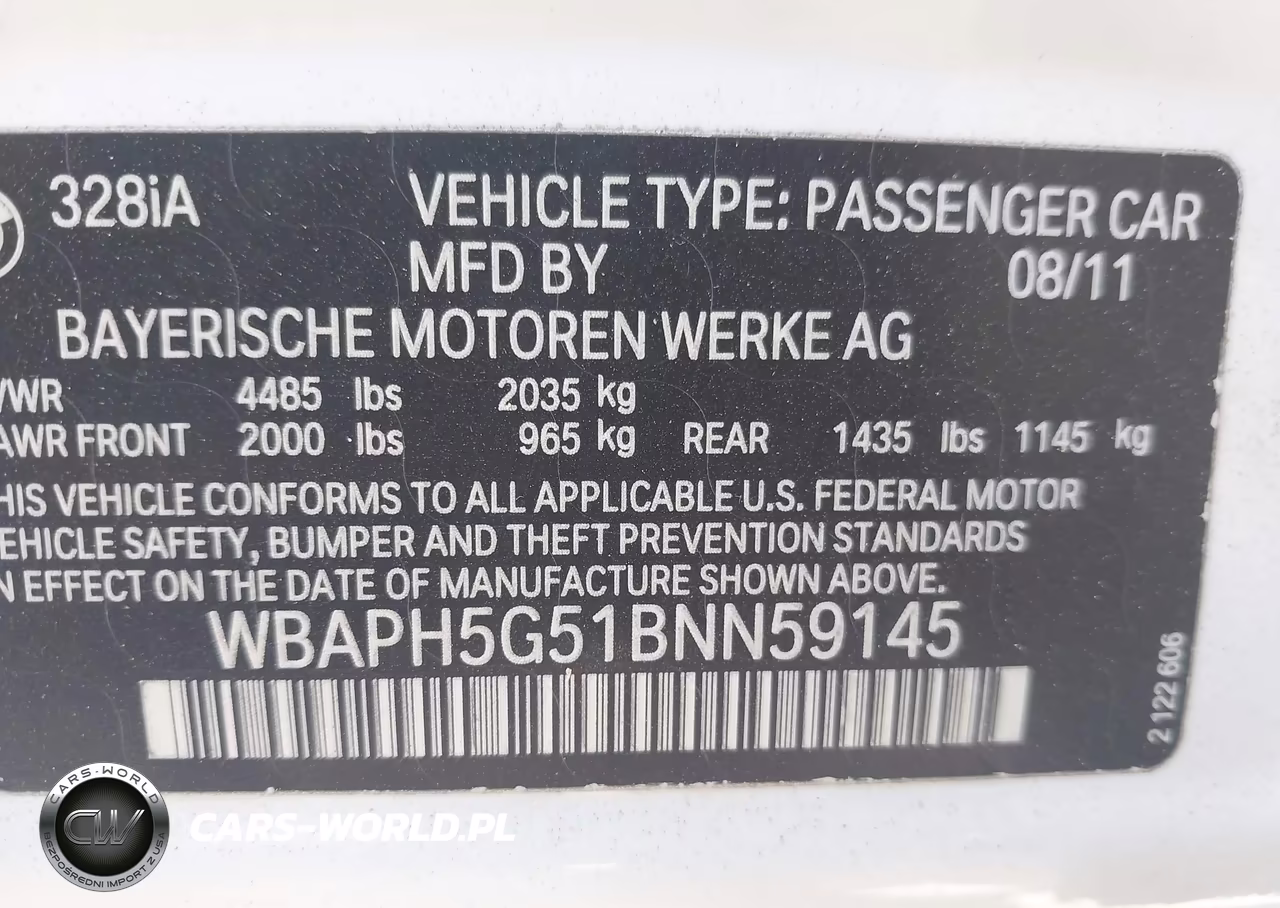 2011 BMW 328I VIN:WBAPH5G51BNN59145 - 9