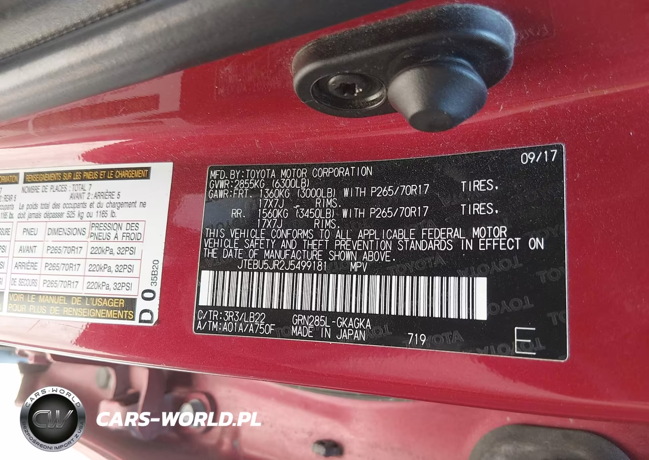 2018 Toyota 4Runner VIN:JTEBU5JR2J5499181 - 9