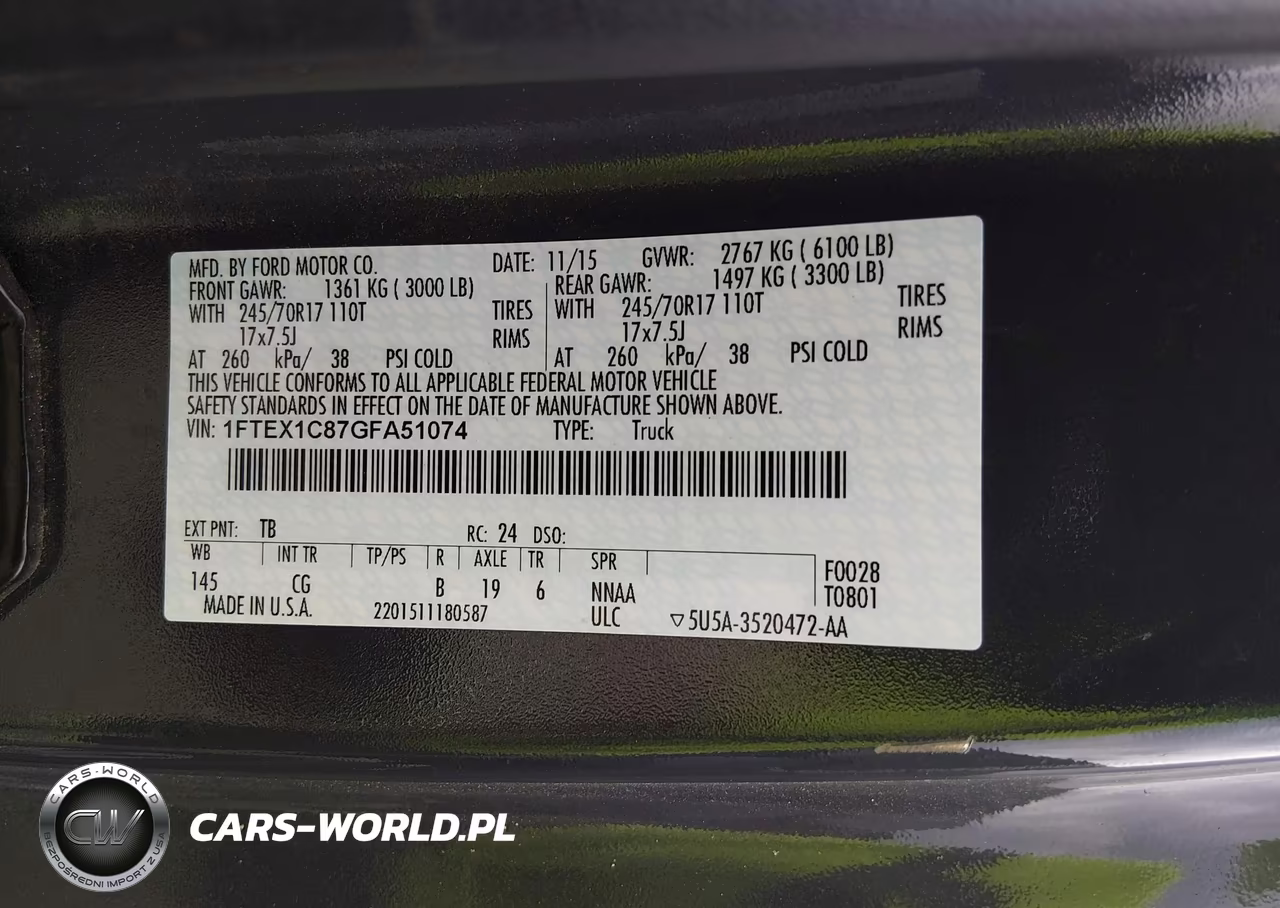 2016 Ford F-150 Xl VIN:1FTEX1C87GFA51074 - 9