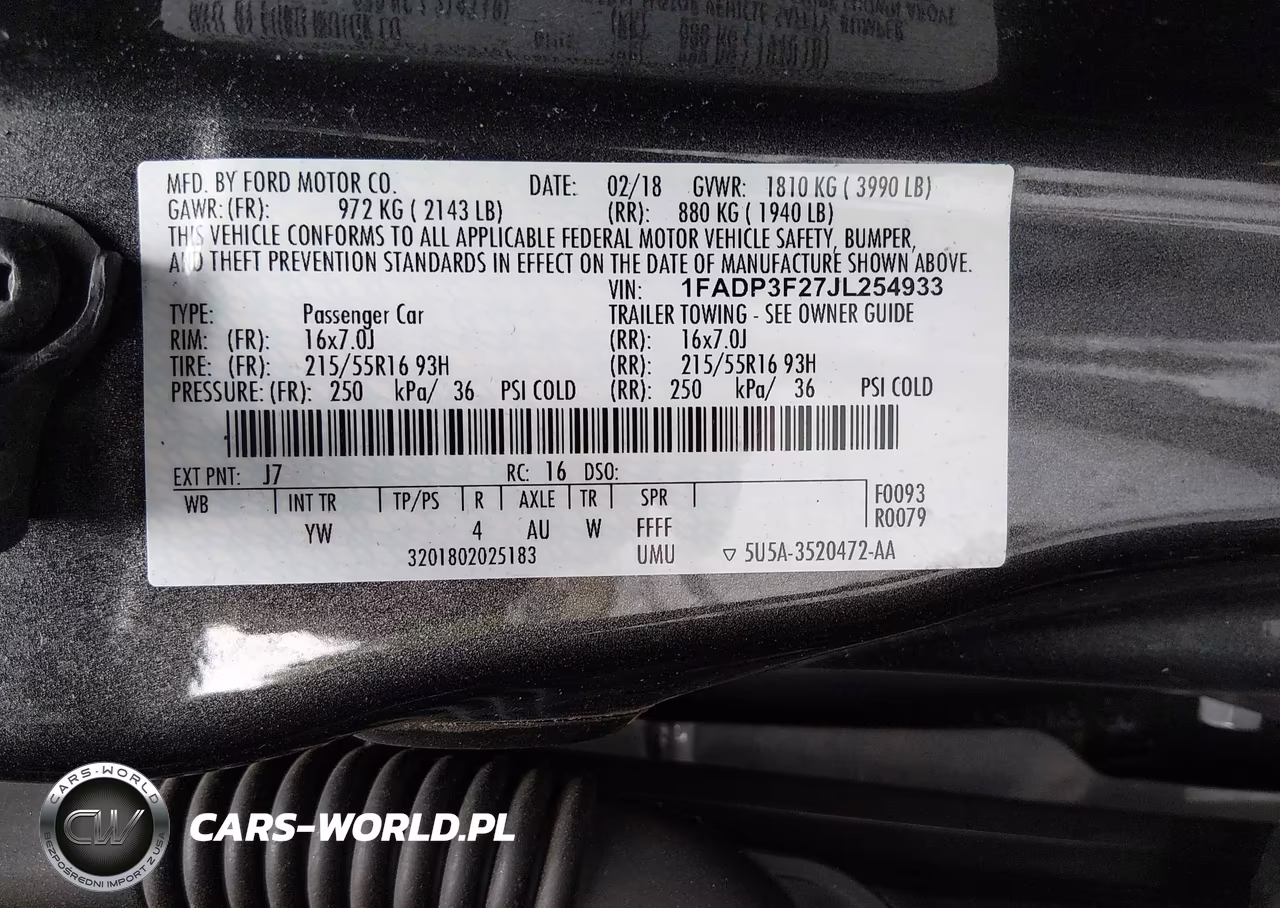 2018 Ford Focus Se VIN:1FADP3F27JL254933 - 9