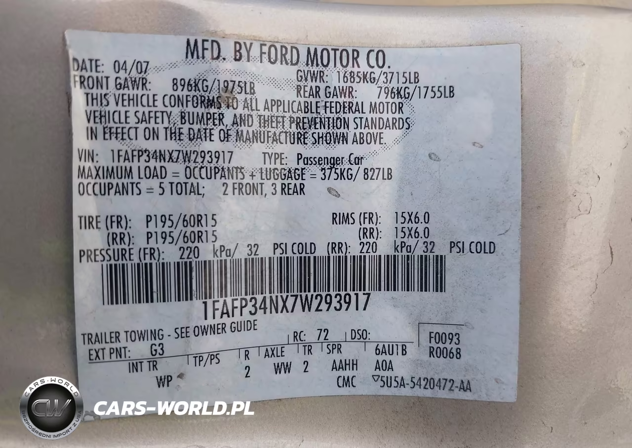 2007 Ford Focus S-Se-Ses VIN:1FAFP34NX7W293917 - 9