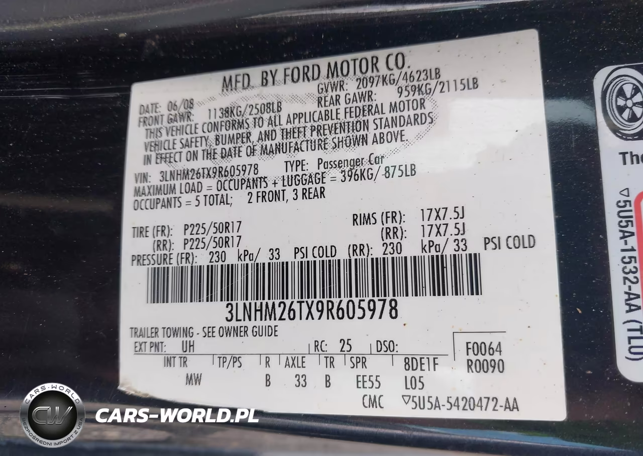 2009 Lincoln Mkz VIN:3LNHM26TX9R605978 - 9
